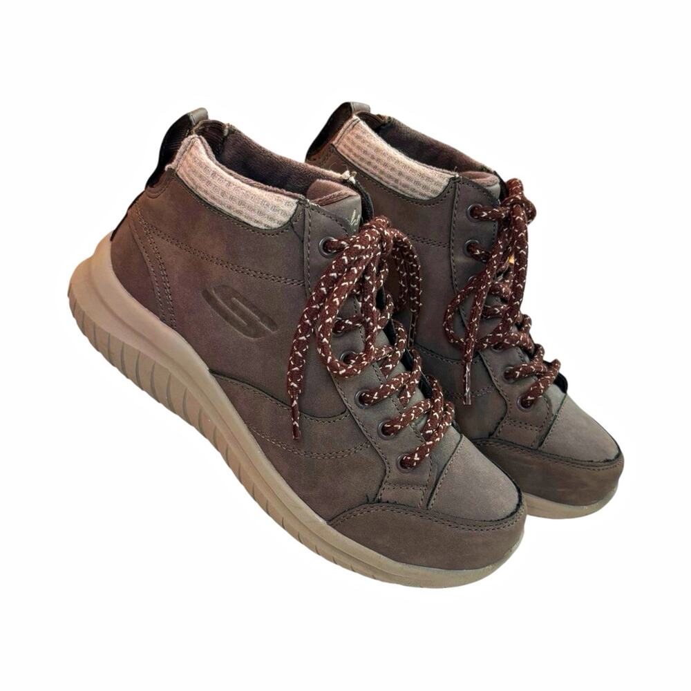 Skechers Ultra Flex 2.0 Social Crew Women’s 6.5 Brown Ankle Boots Faux Fur